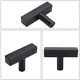 thumbnail image 3 of 10 Pack Matte Black Cabinet Knobs Kitchen Cabinet Hardware Black Drawer Pulls - Lsj22Bk Kitchen And Bathroom Knobs T Bar Square Modern Cabinet Door Pulls 2" Overall Length, 3 of 5