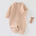 thumbnail image 2 of CAUYDY 1T 2T Baby Girl Pajamas Bodysuit Newborn Long Sleeve Romper Sleepers 3 6 9 Months Preemie Infant Fall Winter Clothes Cute Girls Jumpsuit Sizes 1-2 Months,Khaki, 2 of 8