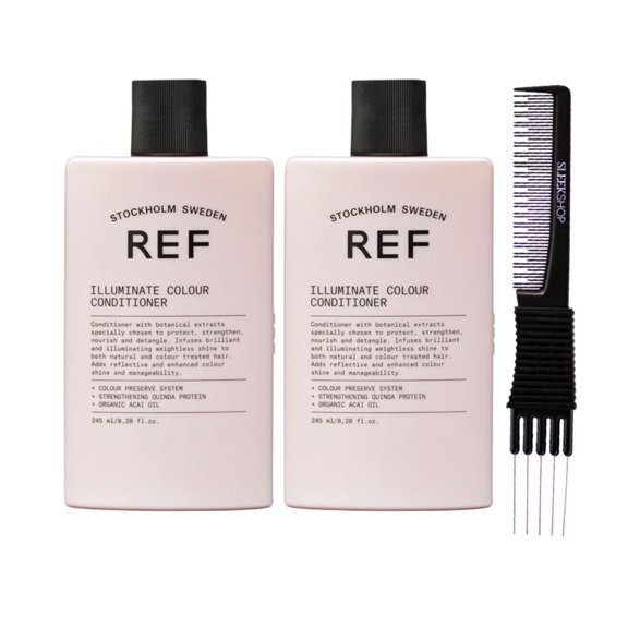 Reference Of Sweden REF Illuminate Colour Conditioner (8.28 oz) with SLEEKSHOP Teasing Comb (PACK OF 2)