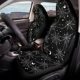 thumbnail image 3 of Binienty Halloween Car Seat Covers Airbag Compatible 2 Pack Cloth Car Seat Covers Front Seats Only Breathable Spider Web Moon Bucket Protectors for Cars SUV Truck Van, 3 of 8