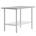 thumbnail image 2 of Flash Furniture 30x48 Portable Prep and Work Table with NSF Certified 18 Gauge Stainless Steel Top Shelf and Adjustable Galvanized Steel Undershelf, 2 of 8