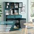 thumbnail image 4 of KIGOTY Kitchen Pantry Storage Cabinet, Double Tilt Out Trash Cabinets Freestanding Storage Cabinets, 2 Drawers and 1 Tilt Out Trash Cabinet, Kitchen, Dinning Room, Living Room, Blue, 4 of 7