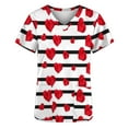 thumbnail image 3 of EGNMCR Scrub for Women Short Sleeve Casual Printed V Neck Pocket Scrub Top Workwear, 3 of 4