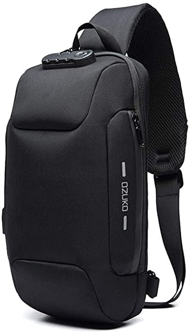 OZUKO Sling Backpack Sling Bag for Men Crossbody Backpack Waterproof Casual Shoulder Bag with USB Charging Port