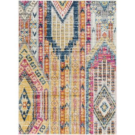 Surya Floransa FSA-2341 9ft x 12ft  Rectangle Fabric Rug in Yellow/Orange/Blue