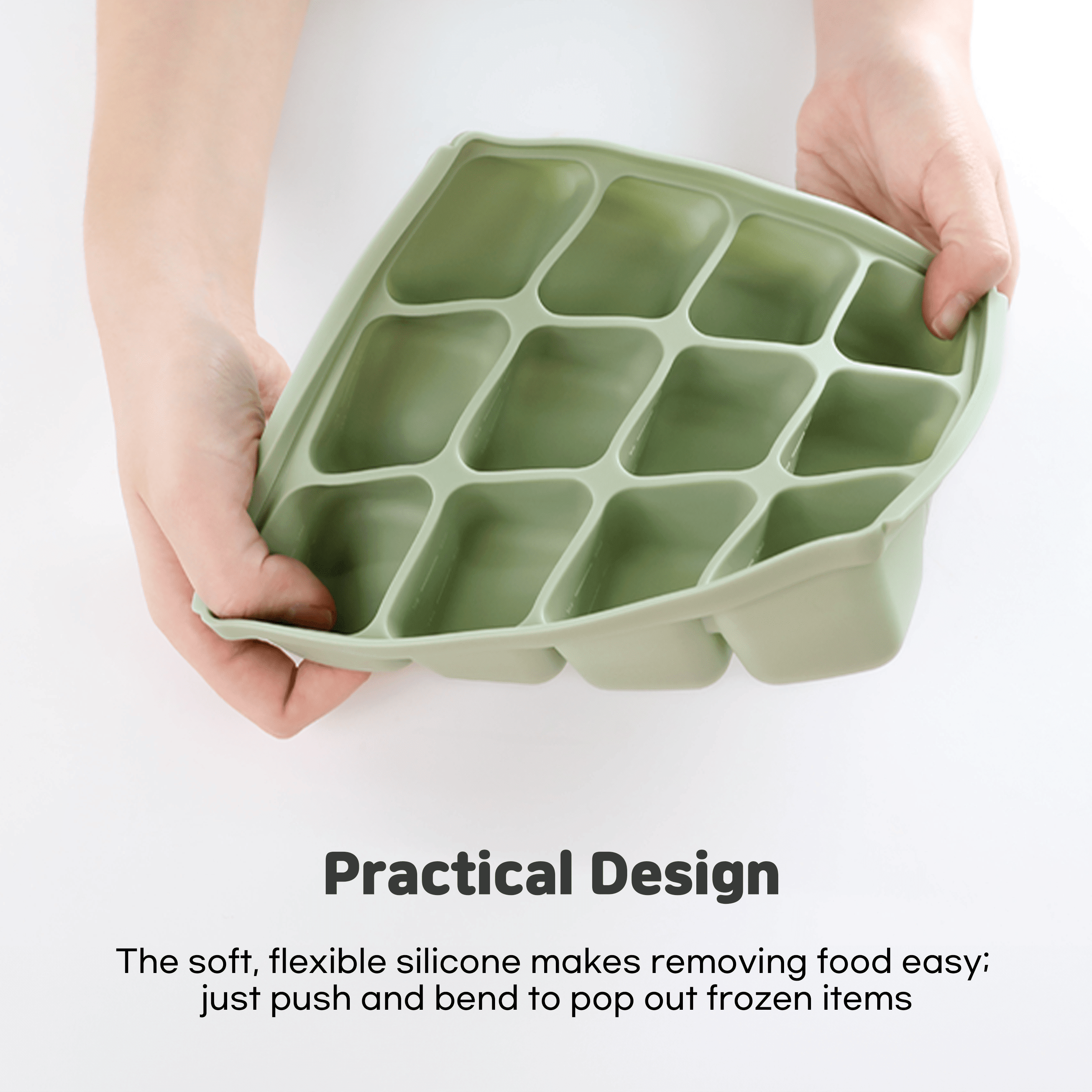 Petinube Flexible Silicone Freezer Tray 20 Cubes, 16.91 fl. oz / 0.84 fl. oz - BPA-Free, Stackable Ice Tray with Clip-on Lid, Multifunctional Ice Cube Molds, Ocean Blue Set