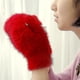 thumbnail image 4 of Winter Warm Rabbit Fur Gloves Female Mittens Outdoor Thicken Wool Fingerless Gloves Winter Gloves For Women Girls Gifts, 4 of 5
