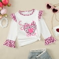 thumbnail image 4 of Actgleam Toddler Girls Tops Ruffle Long Sleeve Top Valentine's day T-Shirt for Girl, 4 of 11