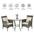 thumbnail image 3 of Costway 3pcs Rattan Table & Chairs Set Garden W/ Cushions Patio Furniture Coffee, 3 of 8