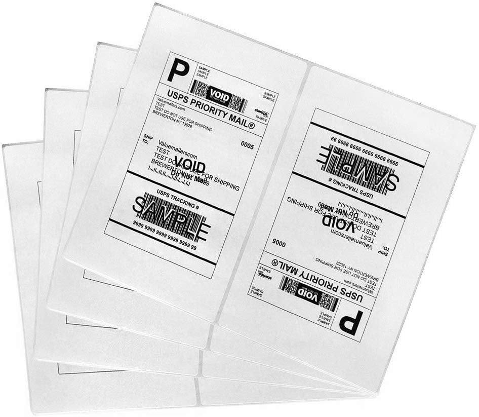 9527 Product Half Sheet Self Adhesive Shipping Labels for Laser & Inkjet Printers 8.5x5.5 White Blank Address Labels 2 Labels per Sheet 1000 Labels
