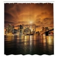 thumbnail image 3 of Ambesonne New York Shower Curtain, Manhattan at Sunset, 69"Wx84"L, Orange Black, 3 of 5