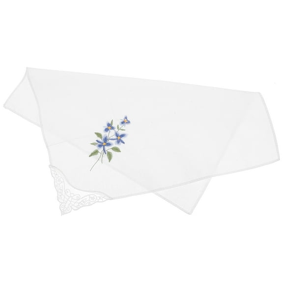KAKOWELY 1Set Blue Cotton Handkerchief For Girls Ideal For Birthday And Bridal Shower