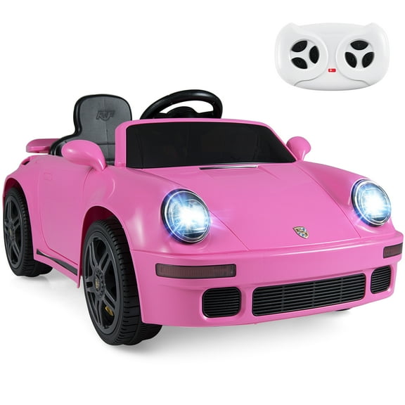 Gymax 12V Licensed RUF CTR Kids' Electric Vehicle w/Remote Control LED Lights Music Pink