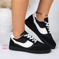 thumbnail image 7 of Domzle Women Retro Gum Sole Fashion Sneakers | Faux Leather Classic Tennis Skate Walking Shoes Anti Slip Trainers Black, 7 of 7