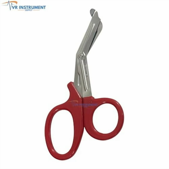 VR Instrument Supply EMT and Trauma Shears 7.5 Inch Bandage Scissors with Non-Stick Blades Red Handle German Stainless Steel