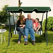 Costway 3 Seats Patio Backyard Canopy Steel Frame Swing Glider Hammock Cushioned