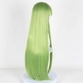 thumbnail image 1 of Grass green long straight wig, fiber synthetic wig, 1 of 5