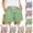 Green, variant on UDAUDU Women's Striped Shorts Casual Elastic Waist Summer Vacation Beach Drawstring Lounge Shorts with Expanding Pockets Purple M