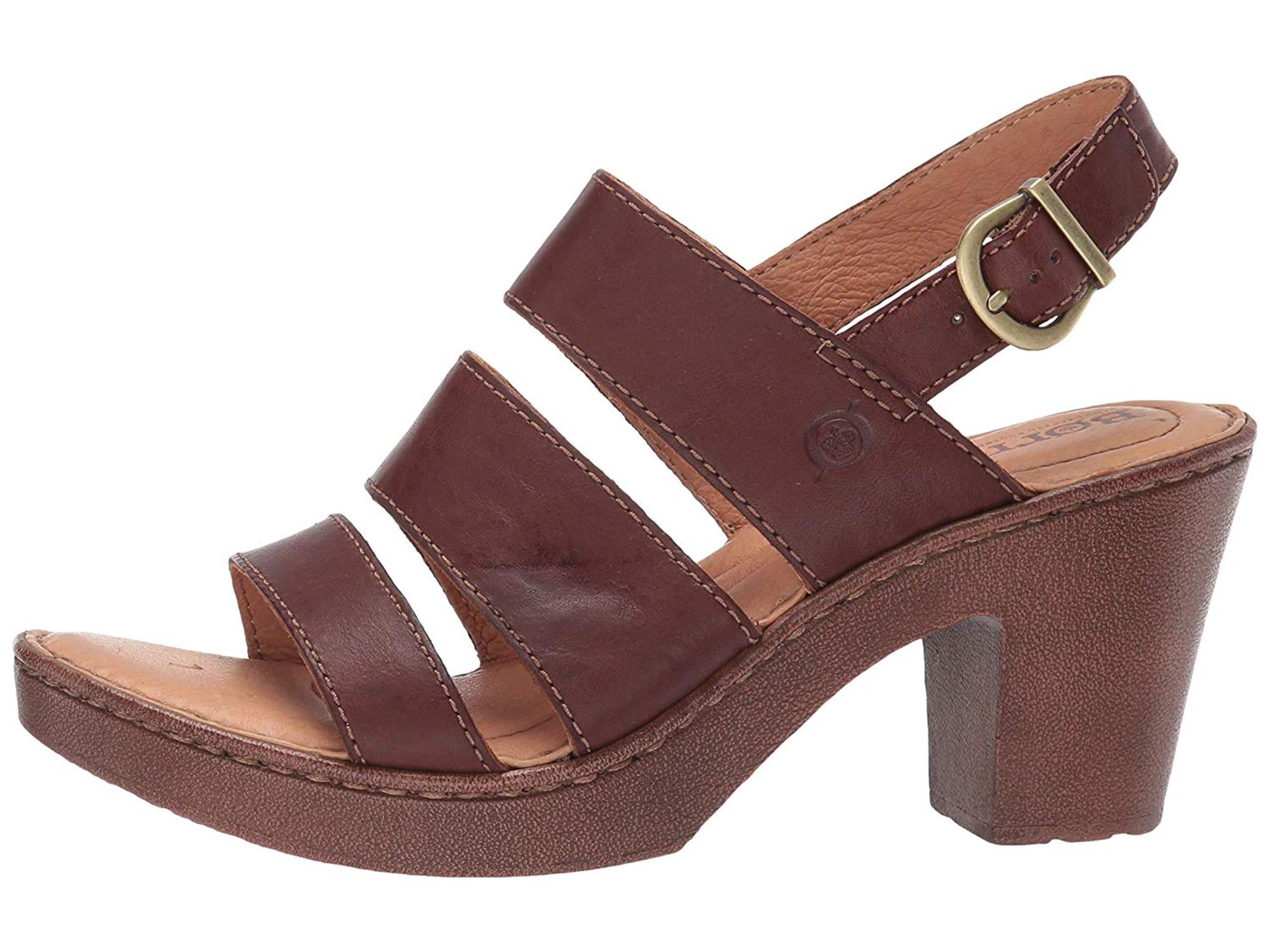 Born Warner Brown Full Grain Leather Women s Sandals Brown Size