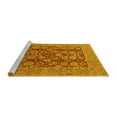 thumbnail image 2 of Ahgly Company Machine Washable Indoor Round Oriental Yellow Industrial Area Rugs, 3' Round, 2 of 4