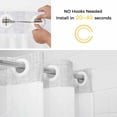 thumbnail image 5 of White Burlap Texture No Hook Shower Curtain Waterproof, Bathroom Curtains with Snap in Liners and See Through Top Window, Farmhouse Vintage White Hotel Style Bathtub Curtains Shower 36"Wx72"L, 5 of 8