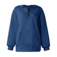 thumbnail image 6 of 1/4 Zipper Pullover Women Y2K Oversized Sweatshirt,Teen Girls Long Sleeve Quarter Zip Pull Over Tops Sweater Loose Fit Lapel Collar Casual Clothes, 6 of 8