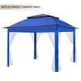 thumbnail image 2 of COOS BAY 11x11 Replacement Gazebo Top with Air Vent Sunshade Polyester Top Cover Only, Blue, 2 of 6