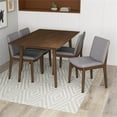 thumbnail image 2 of Pemberly Row 5-Piece Mid-Century Dining set with 4 Fabric Dining Chairs in Gray, 2 of 6