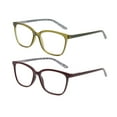thumbnail image 4 of Rz by Rachel Zoe Womens Cateye Reading Glasses with Case, Green Crystal/Burgundy, Anais +2.50, 4 of 17
