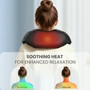 MARNUR Neck and Shoulder Massager, 3D Deep Tissue Kneading Shiatsu Massager with Heat, Black