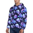 thumbnail image 3 of Rateoe flower starry sky Skull Pattern Mens Hoodie, Pullover Hooded Sweatshirt, Kangaroo Pocket Hoodie Ideal for Daily Wear, Travel and Home-X-Large, 3 of 7