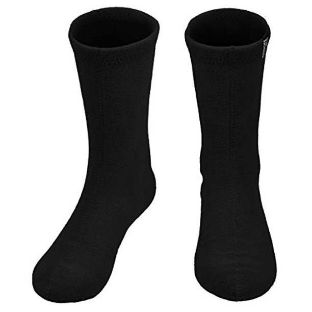 Men's Hiking Fleece Warm Boot Socks Comfortable Military Liner, Black