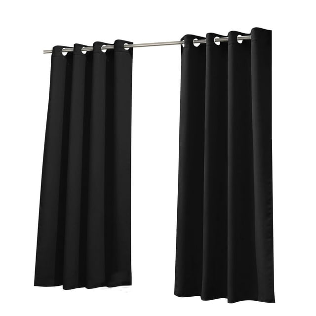 2PC Curtains Home Modern Simple Solid Color Blackout Cloth Outdoor Waterproof Sunscreen HighBlack Silk 132cm * 214cm