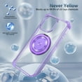 thumbnail image 6 of UUCase Designed for Apple iPhone 14 Pro Max,Mag-Safe Shockproof Clear Cover Case [Support Wireless Charging] [Military Drop Protection] with 360° Invisible Ring Kickstand for iPhone 14 Pro Max,Purple, 6 of 12