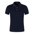 thumbnail image 2 of SDNall Casual Shirt for Men Turn-Down Collar Shirts Summer Casual Lapel Button Short Sleeve Business T-Shirt (Navy,Sizes:S-3XL), 2 of 9