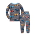 thumbnail image 4 of WIBACKER 2-8Y Kids and Toddler Boys Long Sleeve Pajamas 2 Piece Pjs Set 100% Cotton Sleepwear Cartoon Cars Jammies, 4 of 10