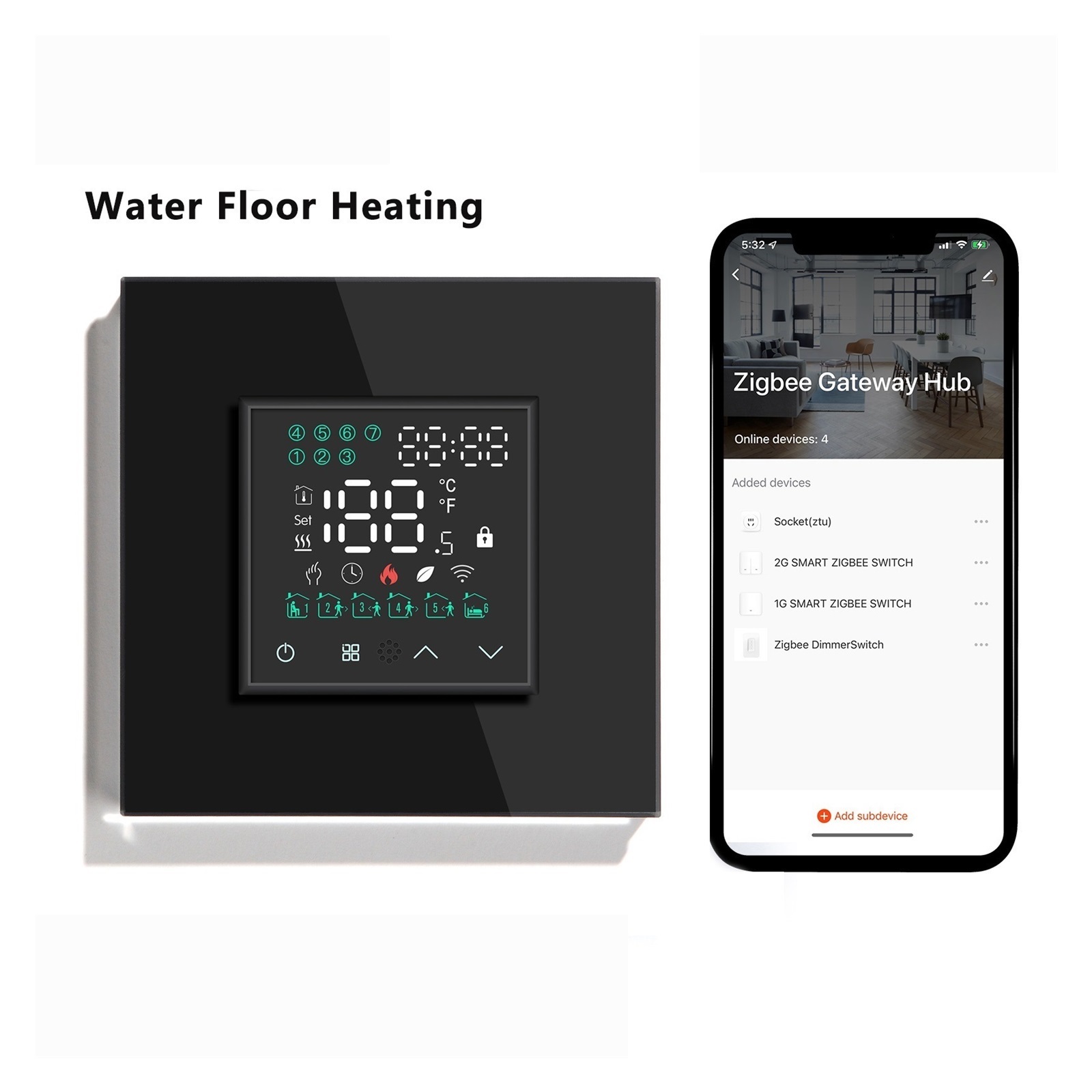 Touch Screen Thermostat For Electric Floor Heating Water Boiler ,Temperature Remote Controller Home ,Temperature calibrating