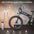thumbnail image 6 of Gocio Ebike 750W Peak, 26"x4" Fat Tire Electric Bike, Full Suspensions, 48V 10.4Ah Foldable Electric Bikes Adult, LCD, 21 Speed, Electric Mountain Bike UL2849 Certified, 6 of 10
