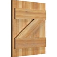 thumbnail image 2 of 16 1/8"W X 18"H Timbercraft Three 5 3/8" Boards Joined Board-N-Batten Shutters W/Z-Bar, Rough Sawn Western Red Cedar (Per Pair), 2 of 13