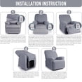 thumbnail image 4 of SUSUZI Recliner Chair Cover 4-Pieces Stretch Reclining Armchair Slipcover, 1 Seater Massage Rocker Recliner Cover, Furniture Protector with Elastic, Gray, 4 of 10