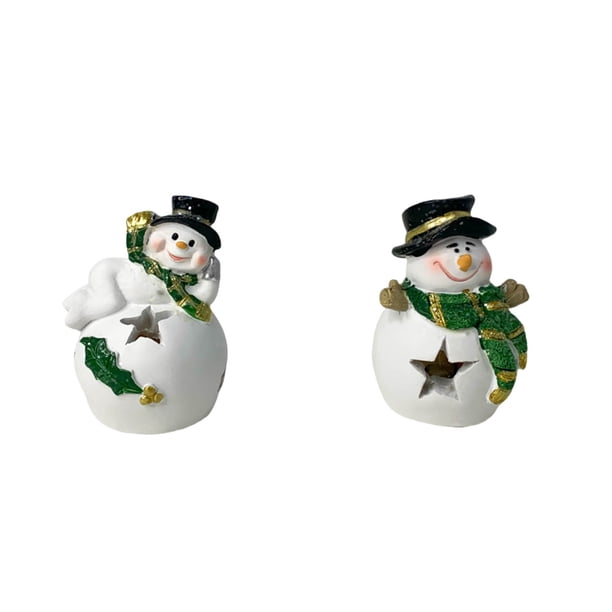 XWSHYW Decoraciones para El Hogar Adorno de Luz de Noche con Forma de Muñeco de Nieve, Decoración para El Hogar, Sala de Estar, Decoración de Resina, Decoración de Mesa, Ventana, Regalo, Adorno Digit