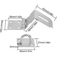 thumbnail image 2 of 4 Inch Door Hasp Latch 90 Degree, Stainless Steel Safety Right Angle Padlock Hasp Locking Latch Security Door Clasp Hasp Lock Latch for Push/Sliding/Barn Door, Silver(2 Pack), 2 of 6
