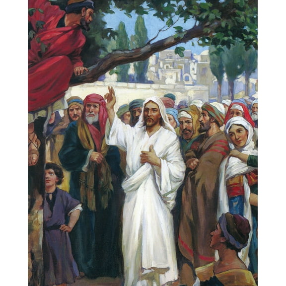 Catholic print picture - Zacchaeus C - 8" x 10" ready to be framed