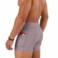 thumbnail image 5 of Men's High Waist Compression Athletic Shorts with Pockets, Breathable Tight Fit Gym Training 3 Inch Inseam Workout Bottoms for Running and Fitness, 5 of 6