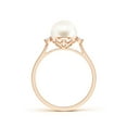 thumbnail image 2 of Angara Freshwater Cultured Pearl Ring with Diamond Accents in 14K Rose Gold for Women | June Birthstone Jewelry for Her, 2 of 8