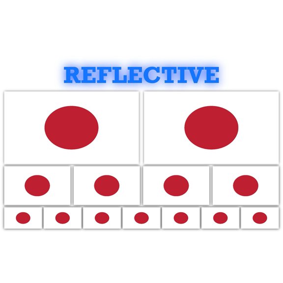 13 Pack Japan Flags | (x2) 4x2 inch, (x4) 2x1 inch, (x7) 1x.5 inch flag stickers | Country State Flags Pack Stickers for Cars, Trucks, Laptops, Bikes, Toolboxes, Skateboards, Windows and More