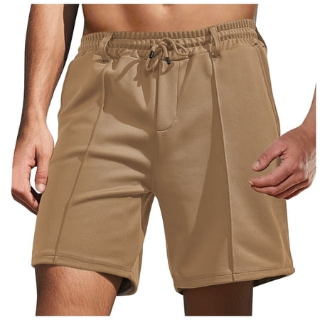 Gyexs Men s Baggy Sweat Shorts Drawstring Waist Y2k Shorts Soft Breathable Summer Shorts with Pockets Coffee Size L