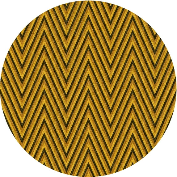 Ahgly Company Indoor Round Patterned Dark Bronze Brown Area Rugs, 5' Round
