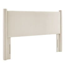Headboard, Queen, Ivory White, Velvet, Hotel Bedroom, Modern Contemporary, HB38161
