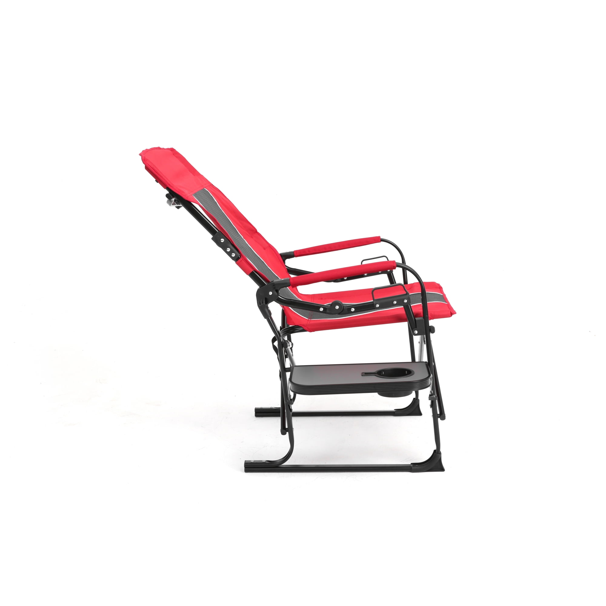 Leumius Camping Directors Chair,Oversized Heavy Duty Portable Folding Camping Chair with Side Table, Pocket for Beach,Fishing,Trip,Picnic,Lawn,Red